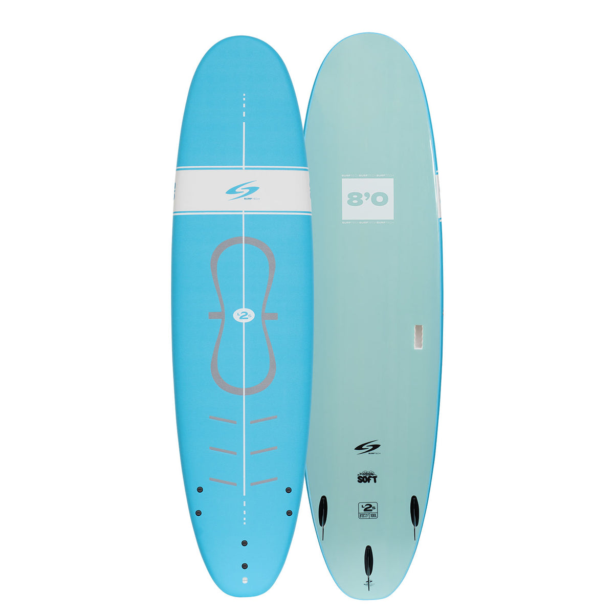 Surftech L2S Hardcore Soft - fully glassed surf school board, wider/thicker than standard L2S
